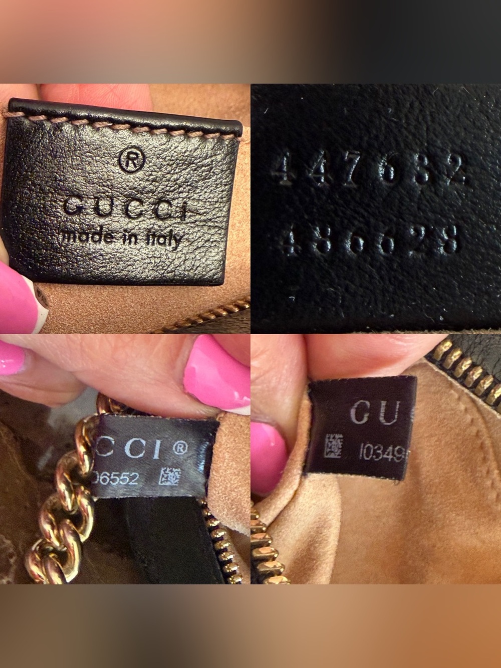 Gucci Marmont Quilted Small Shoulder Crossbody Camara Bag Canvas Black Leather - Picture 14 of 16